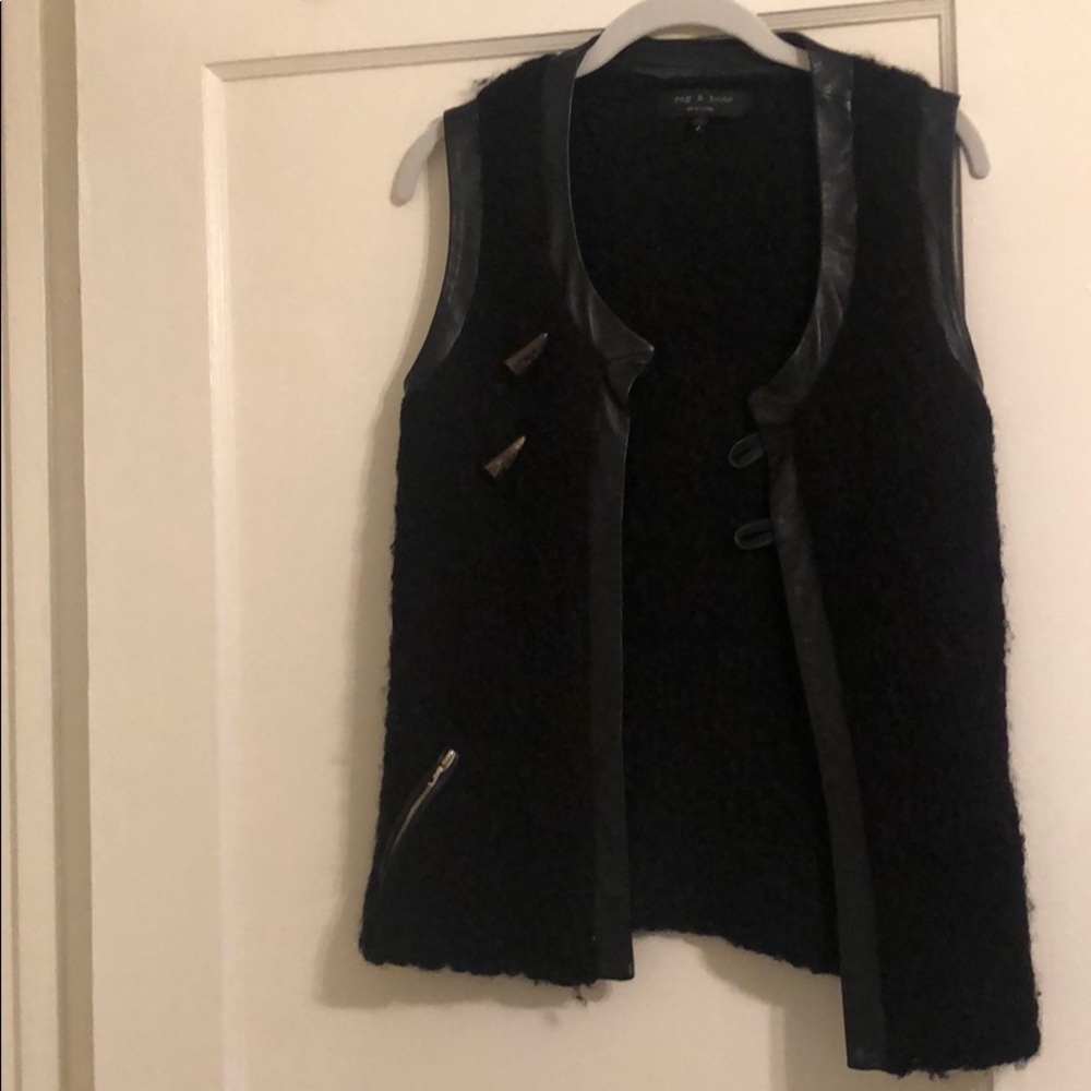 Alpaca wool Rag & Bone vest with horn closure